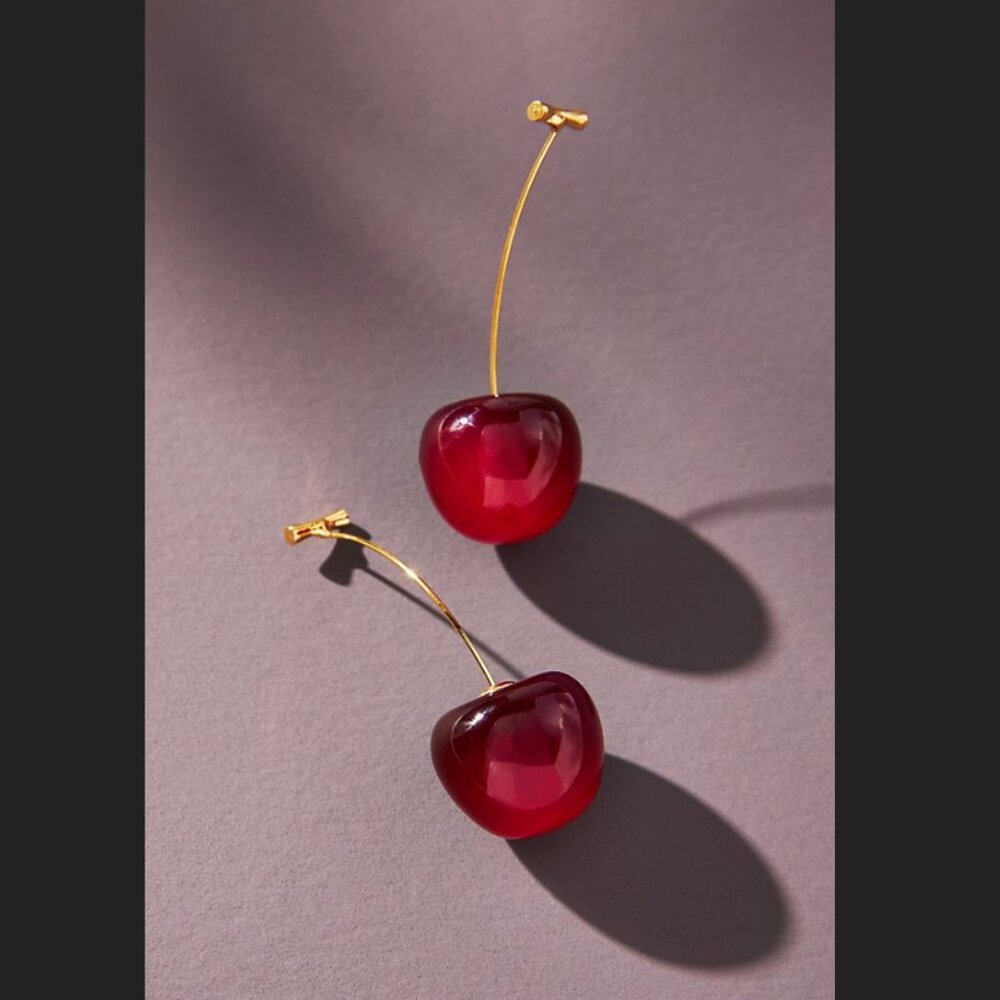 Anthropologie Cherry Drop Earrings